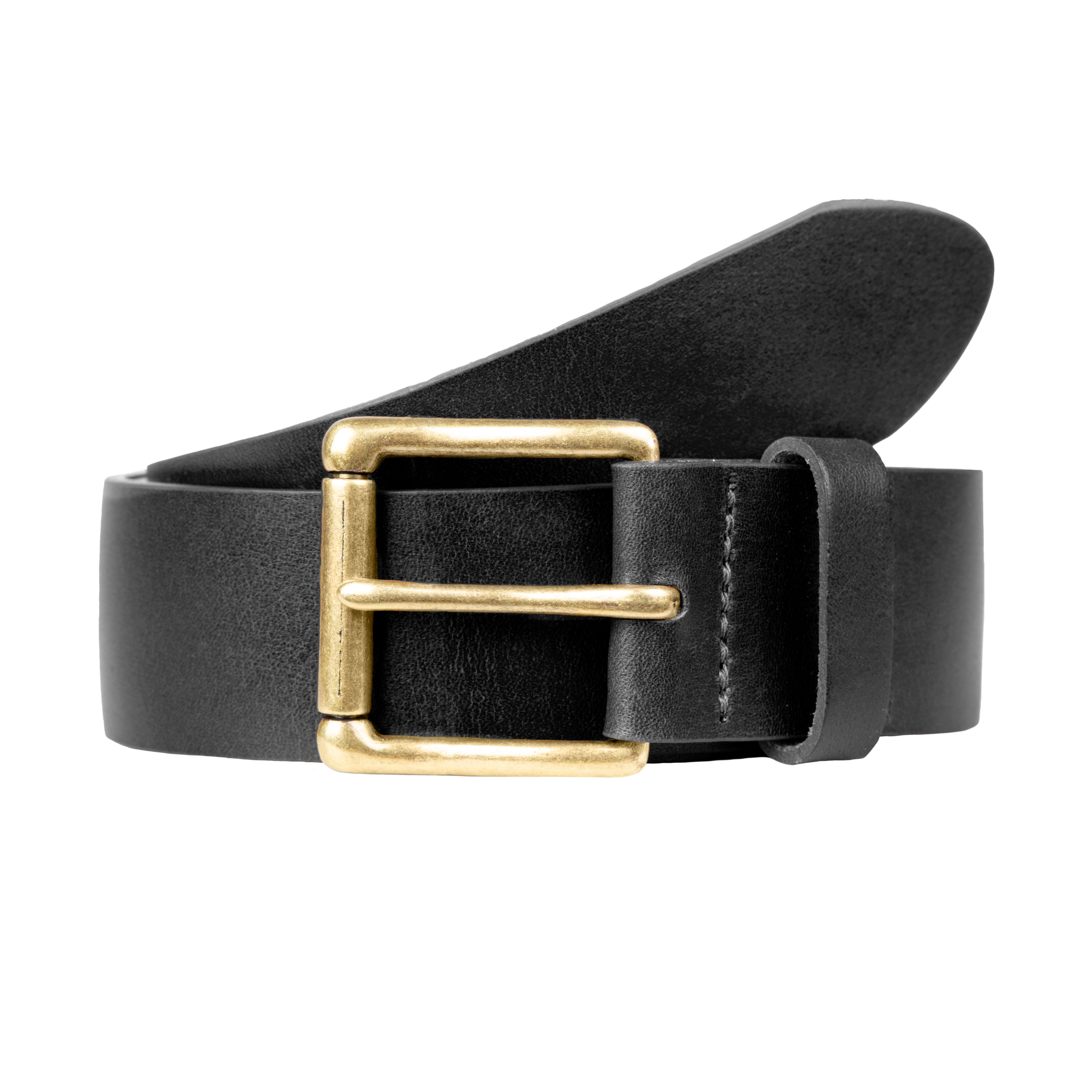 Men's Heritage Lined Full-Grain Leather Belt with Antique Brass