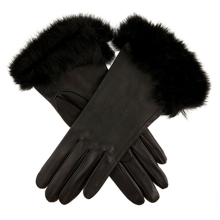 Women's Heritage Silk-Lined Leather Gloves with Fur Cuffs