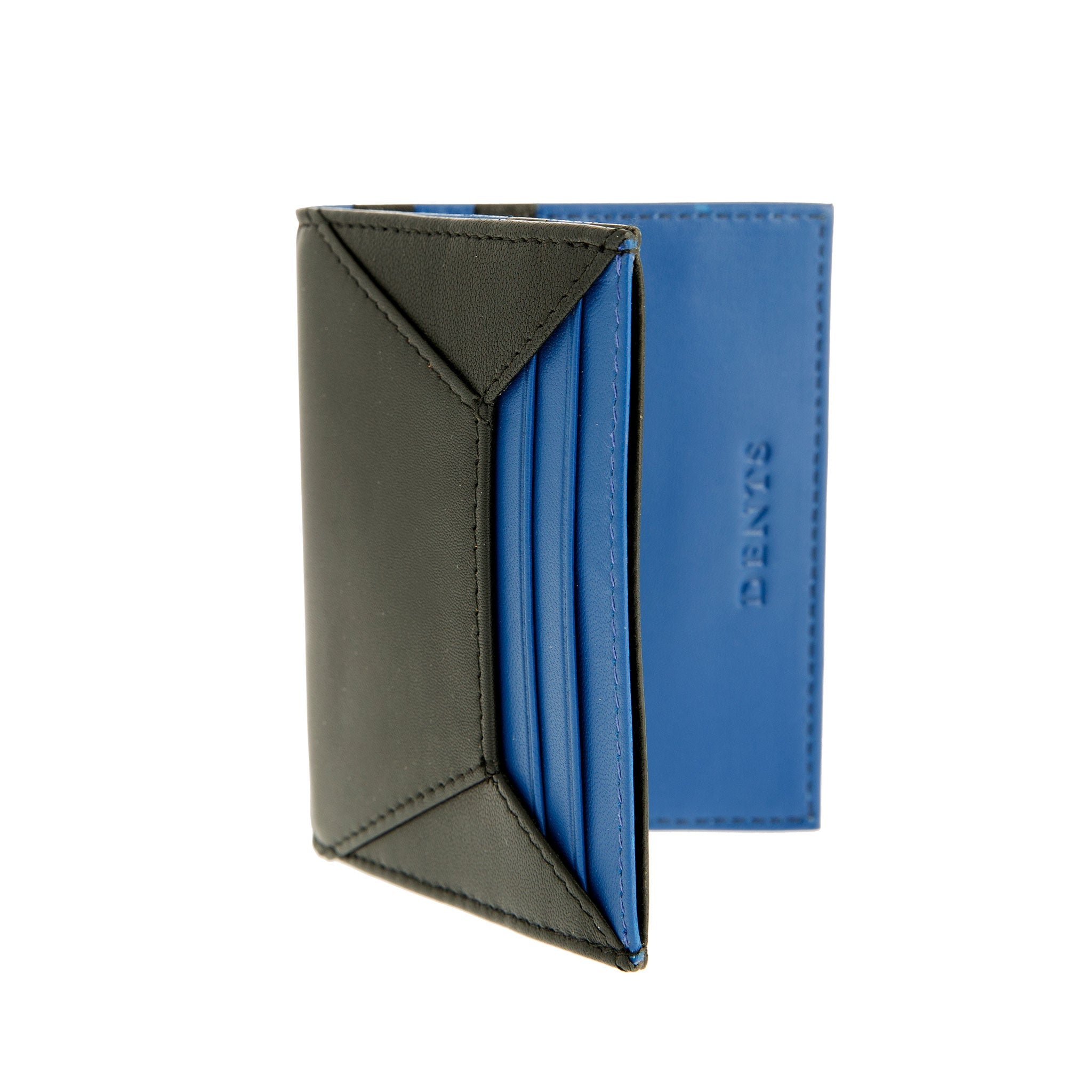 Men's Two-Colour Smooth Nappa Leather Card Holder with RFID
