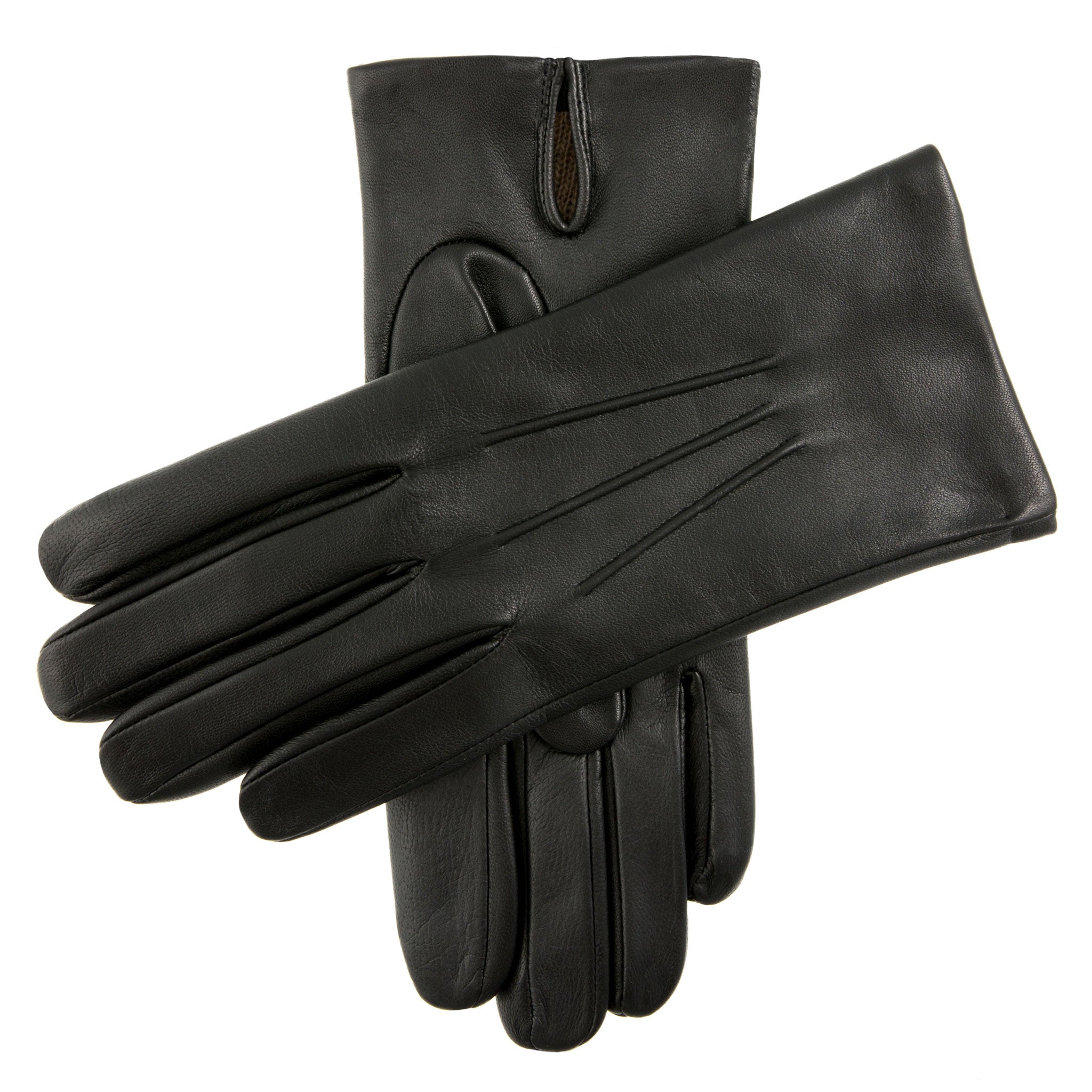 Dents Bath Cashmere Lined Leather Men's Gloves - Black