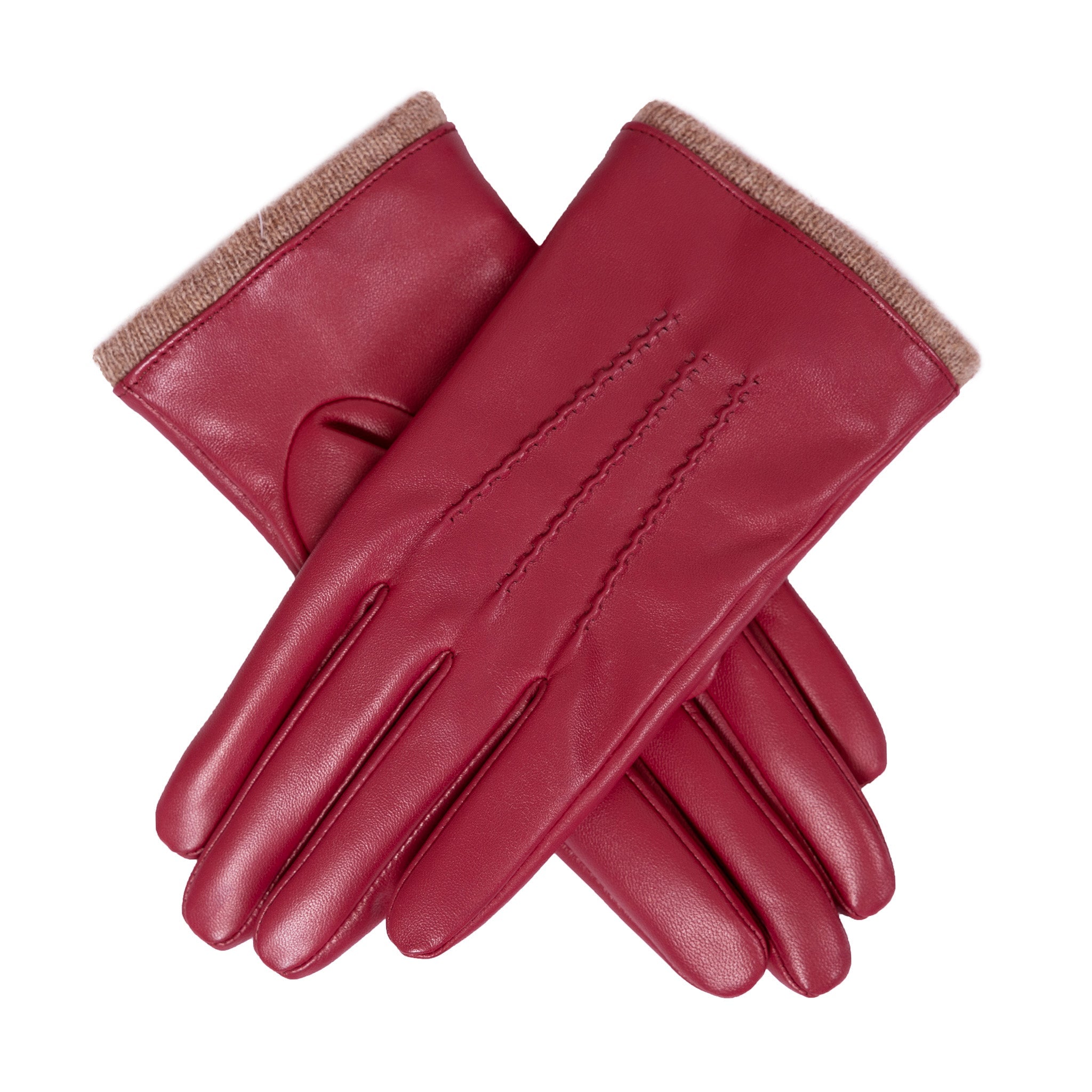womens leather dress gloves Women's Three-Point Wool Blend-Lined with Knitted Cuffs Color:As Photo(Pink） BCBG Max Azria - Ending just above the Black Hot Pink Gold