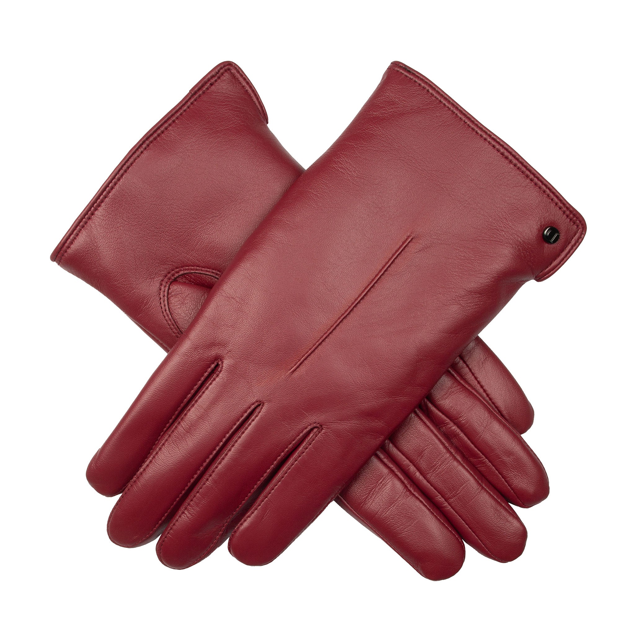 Women's Lambskin Leather Touch Screen Gloves With Fur Lining - Warm Winter Driving Gloves, One Size