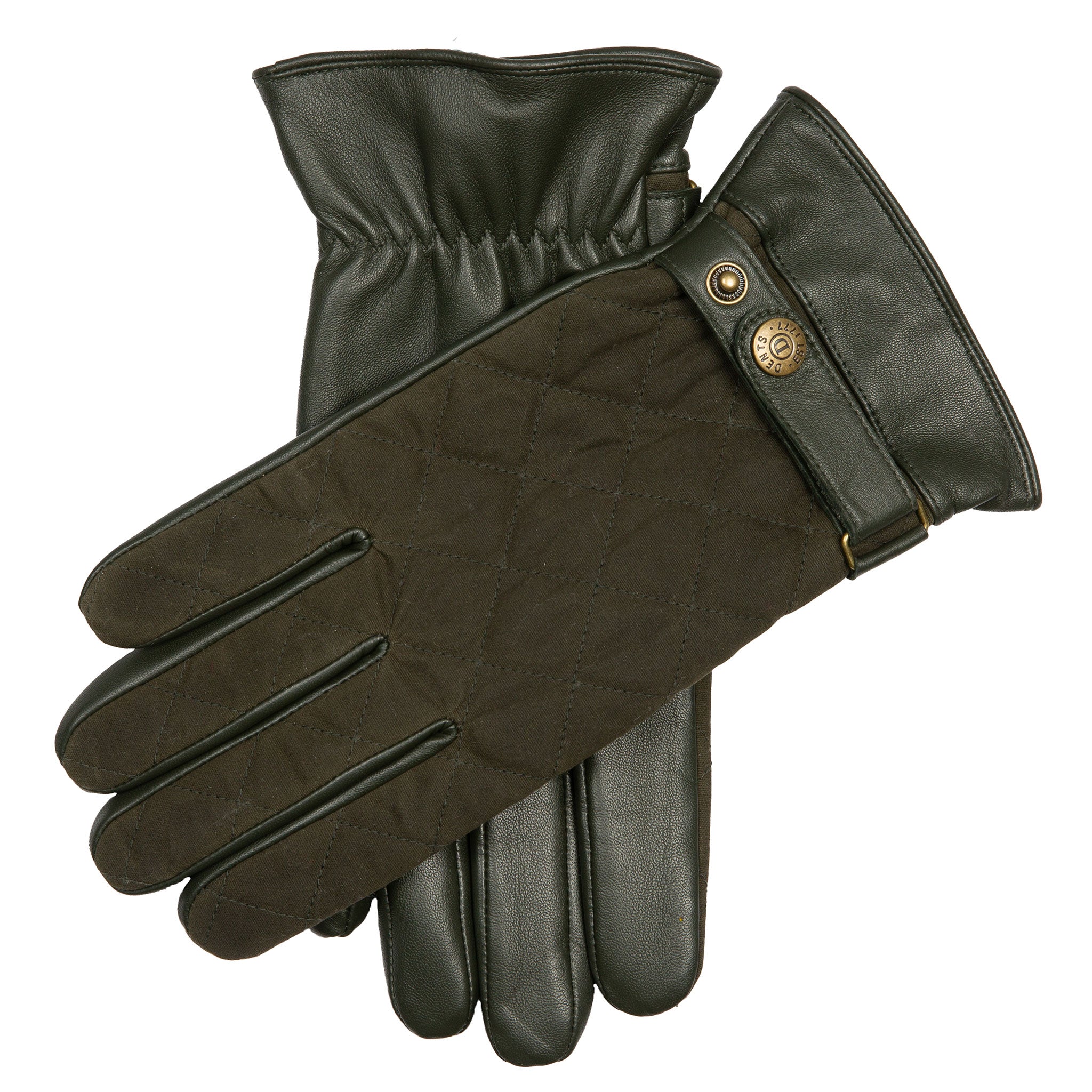 Men s Touchscreen Water Resistant Lined Leather Gloves with Waxed Cott Dents