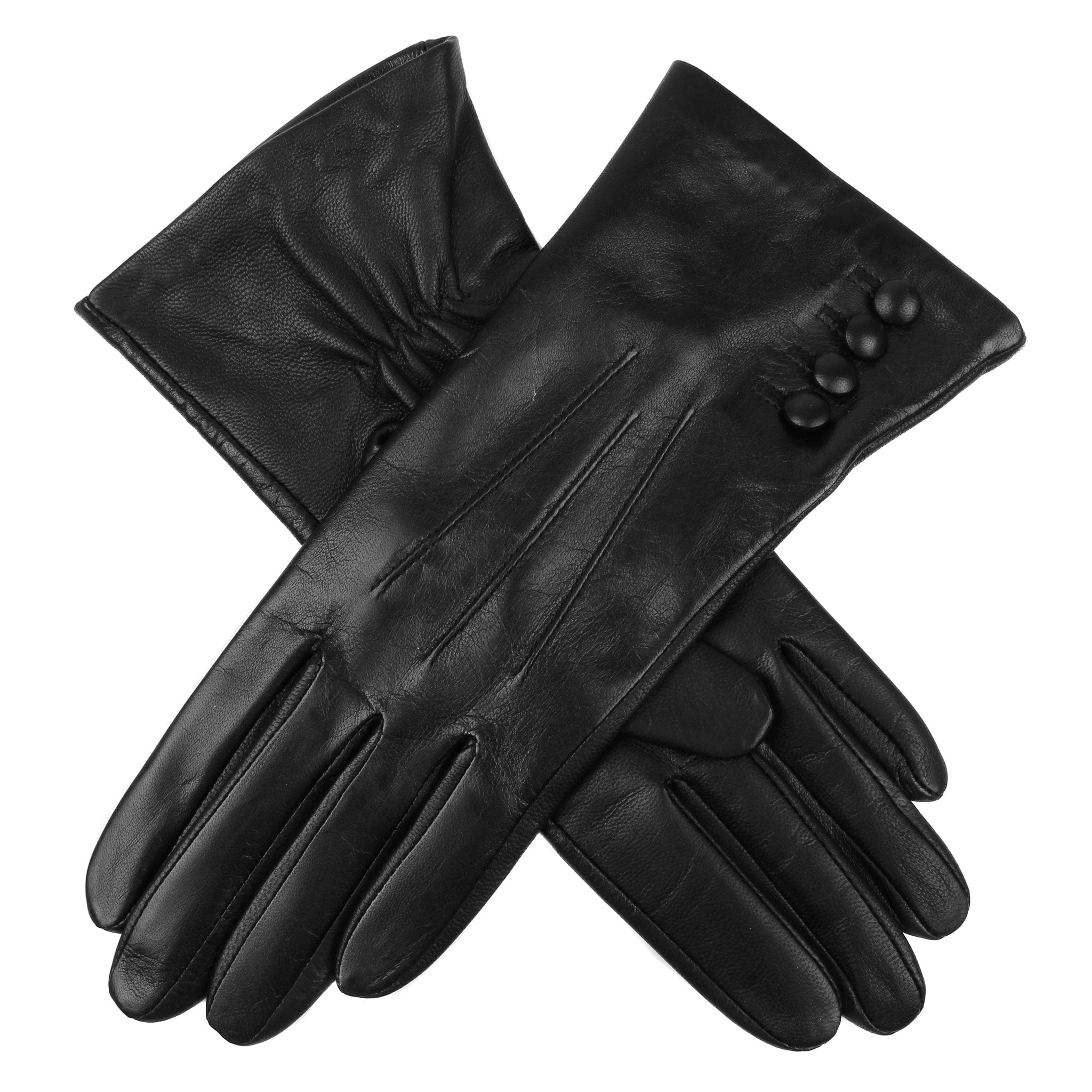 Natalie Women's Silk Lined Touchscreen Leather Gloves Dents