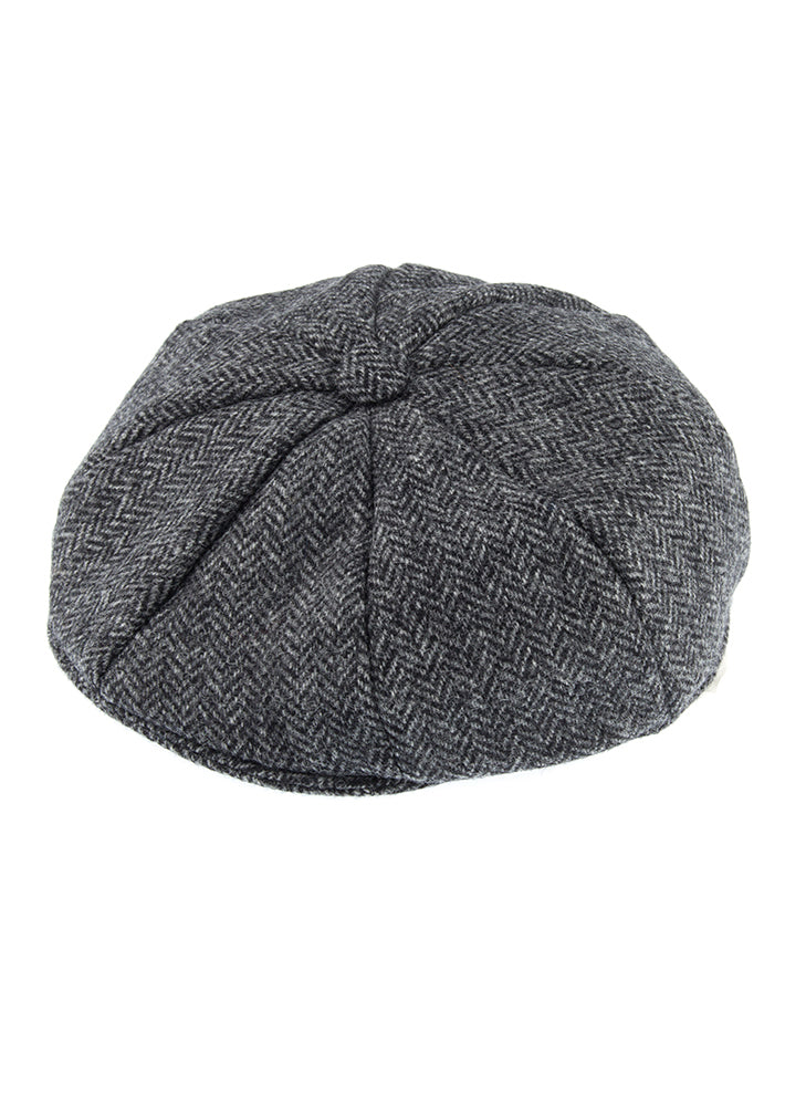 Men's Abraham Moon Herringbone Tweed Newsboy Cap Dents