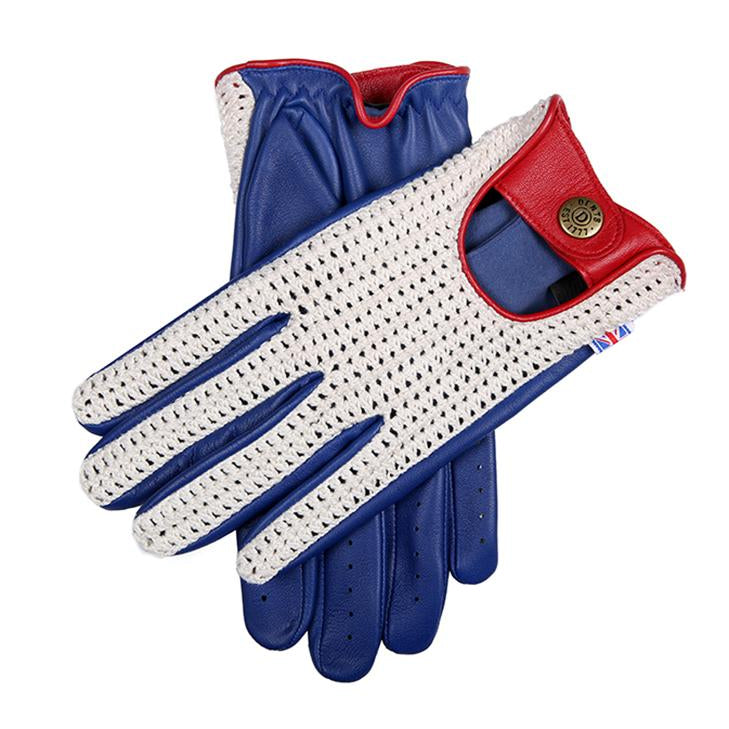 bicycle union gloves Men’s Heritage Union Jack Crochet-Back Leather Driving Gloves, Union Jack / L