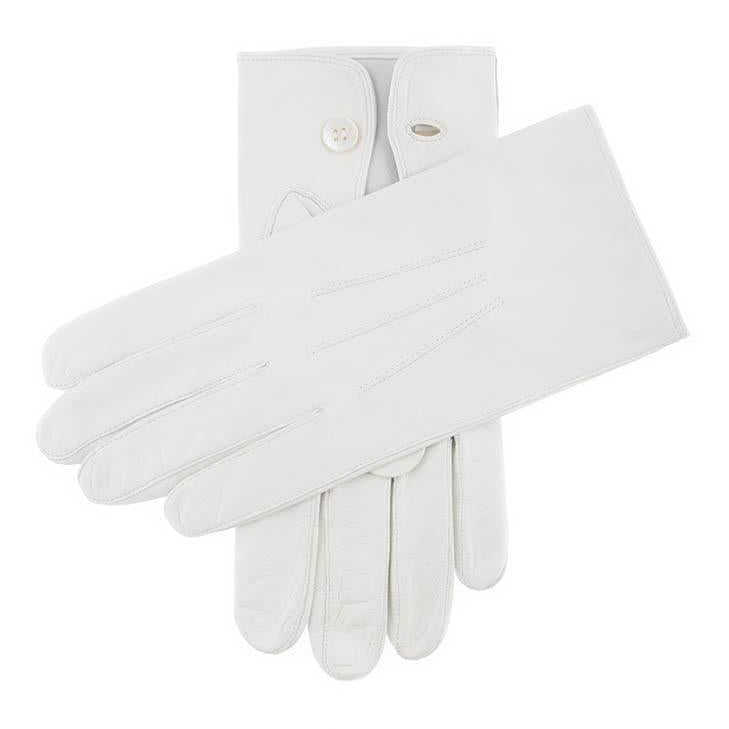 Men's Three-Point Leather Ceremonial Gloves, White / 9.5 Men's Three-Point Leather Ceremonial Gloves, White / 9.5