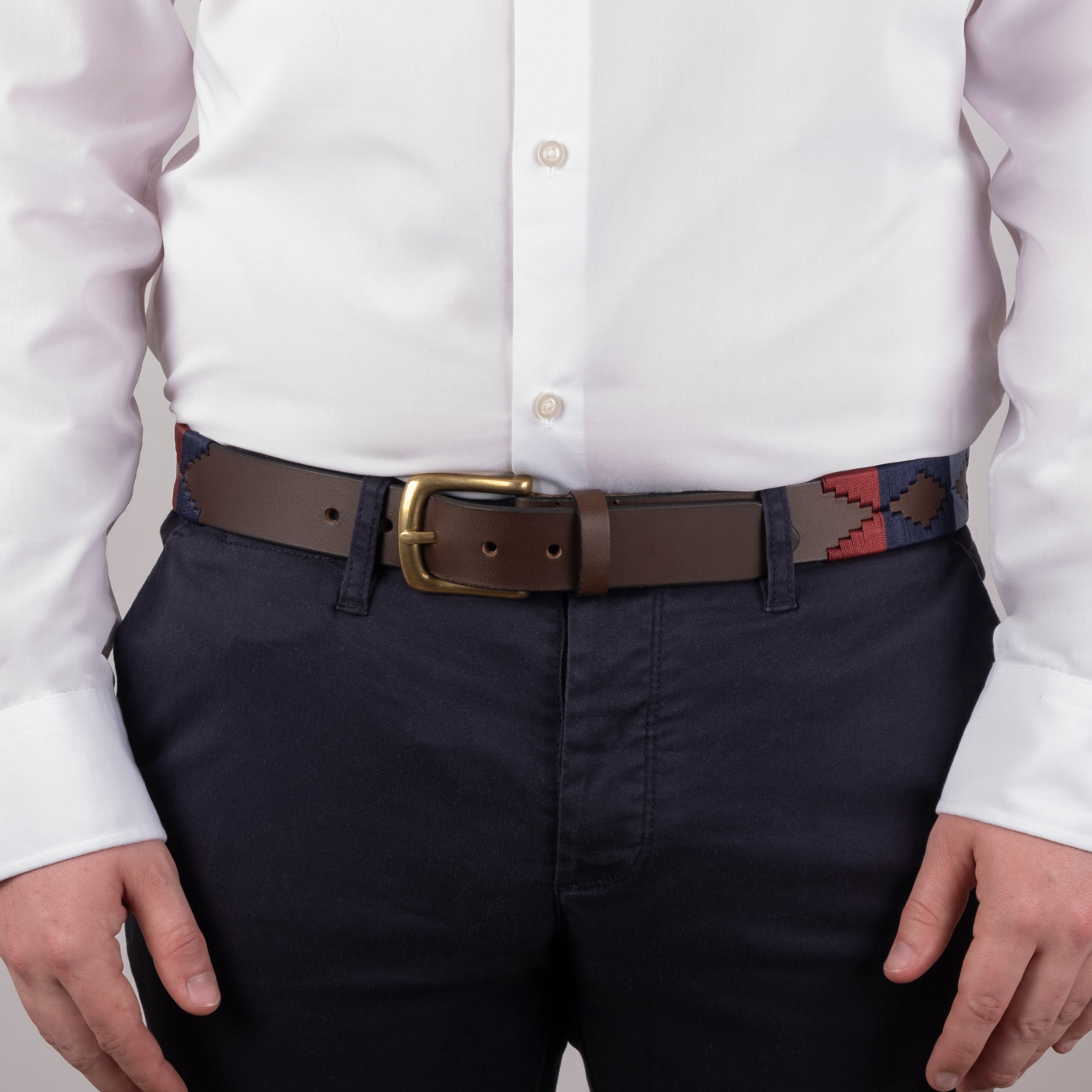 Men's Polo Full-Grain Leather Belt with Brass Buckle, Olive / XL Men's Polo Full-Grain Leather Belt with Brass Buckle, Olive / XL