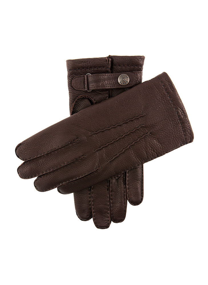 小物 DENTS DEAR LEATHER GLOVES BROWN 8 1/2 Women's Touchscreen Single-Point Faux Fur-Lined Leather