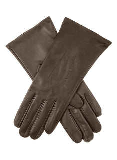 Women's Heritage Touchscreen Three-Point Silk-Lined Leather Gloves
