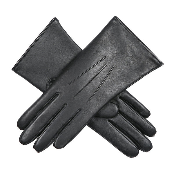 Women's Heritage Touchscreen Three-Point Fur-Lined Leather Gloves