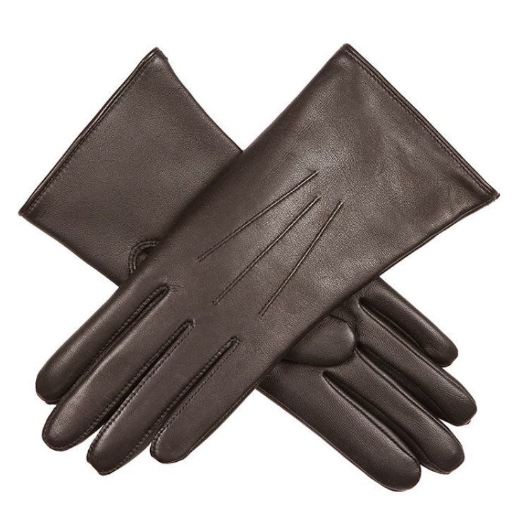 Women's Heritage Touchscreen Three-Point Fur-Lined Leather Gloves