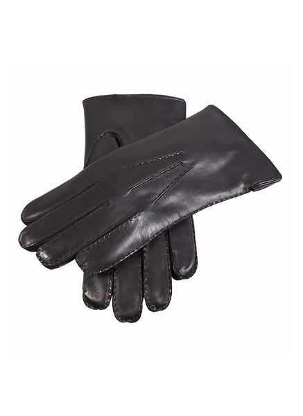 Men's Handsewn Three-Point Fur-Lined Leather Gloves