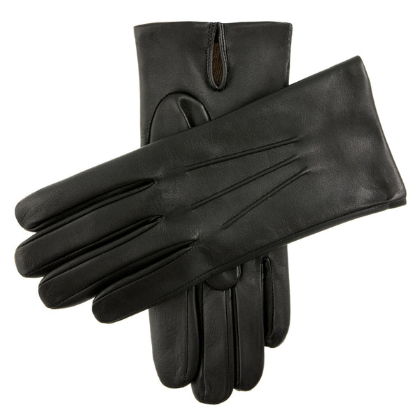Men's Three-Point Cashmere-Lined Leather Gloves