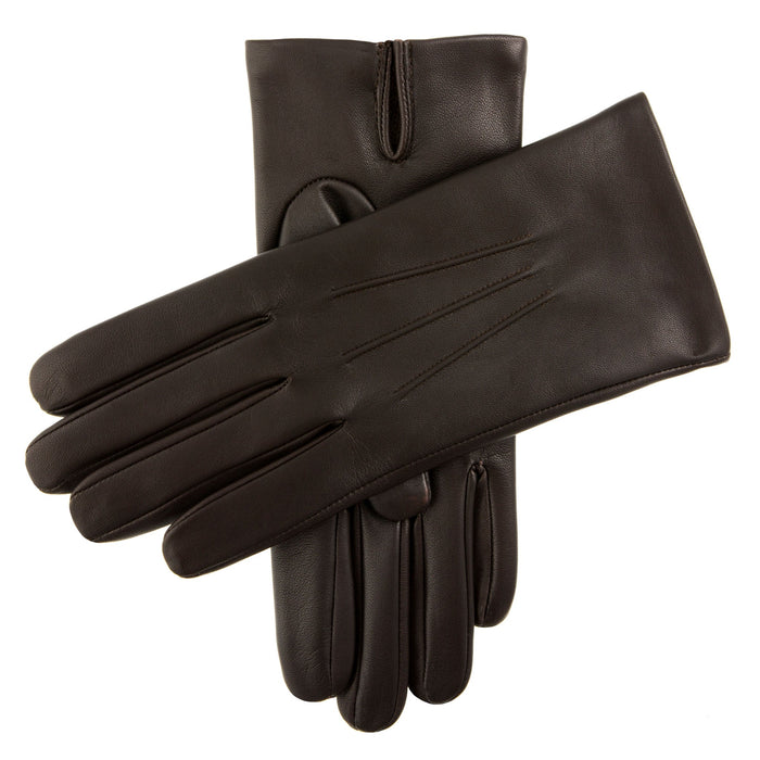knee length dresses for ladies Leather Gloves Cashmere Lined Brown - Handmade in Italy 10½ main image 1
