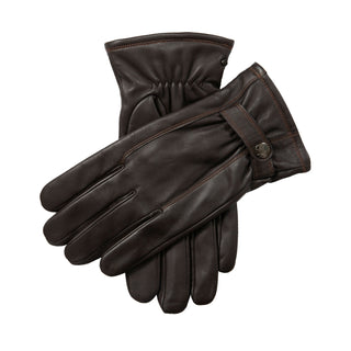 Men’s Touchscreen Leather Gloves with Contrast Stitching