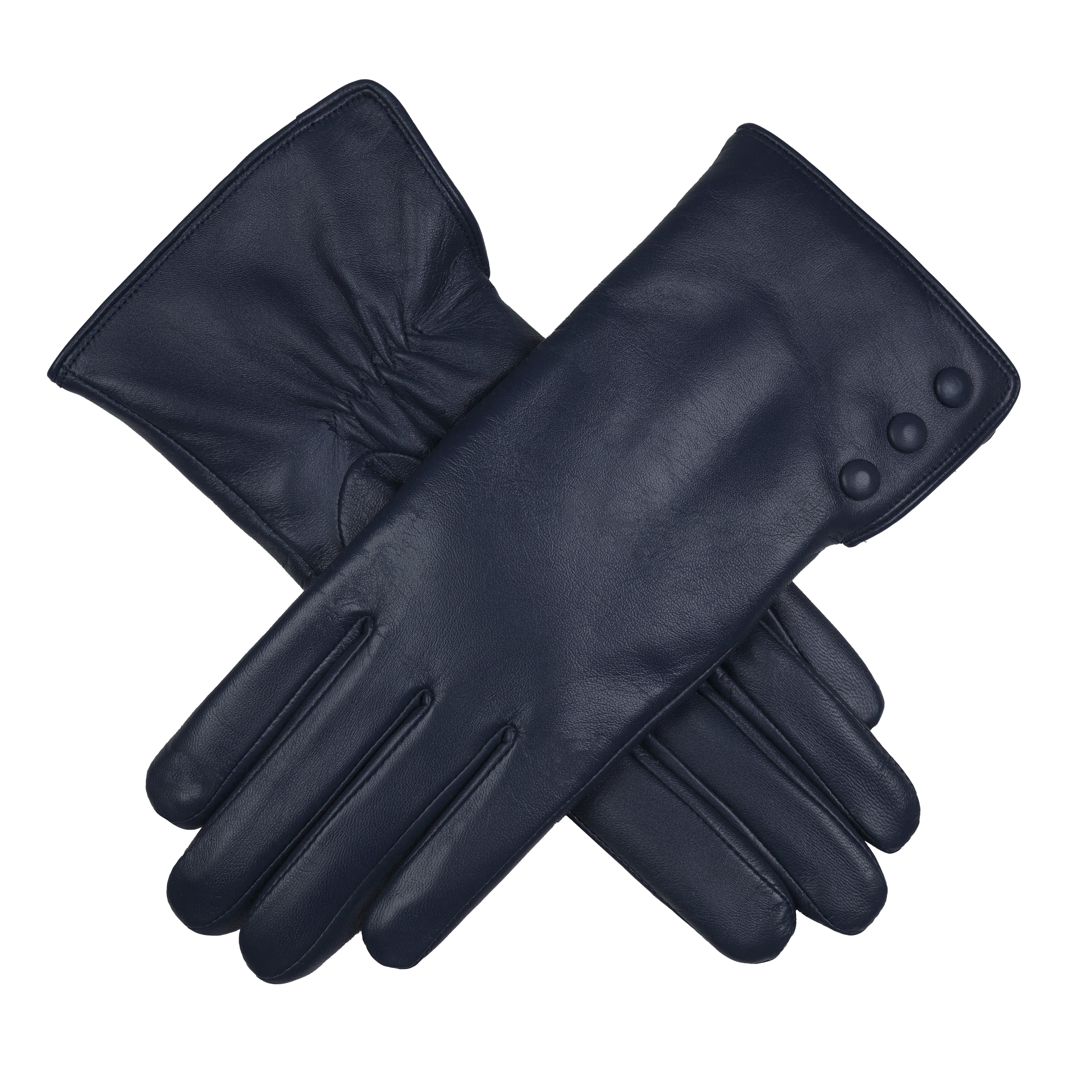 Women's Touchscreen Water-Resistant Faux Fur-Lined Leather Gloves