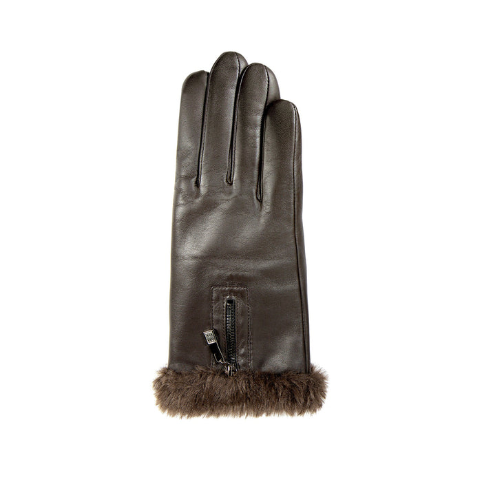 Lined Touch Gloves with Faux Fur Cuff – The Glove Lady