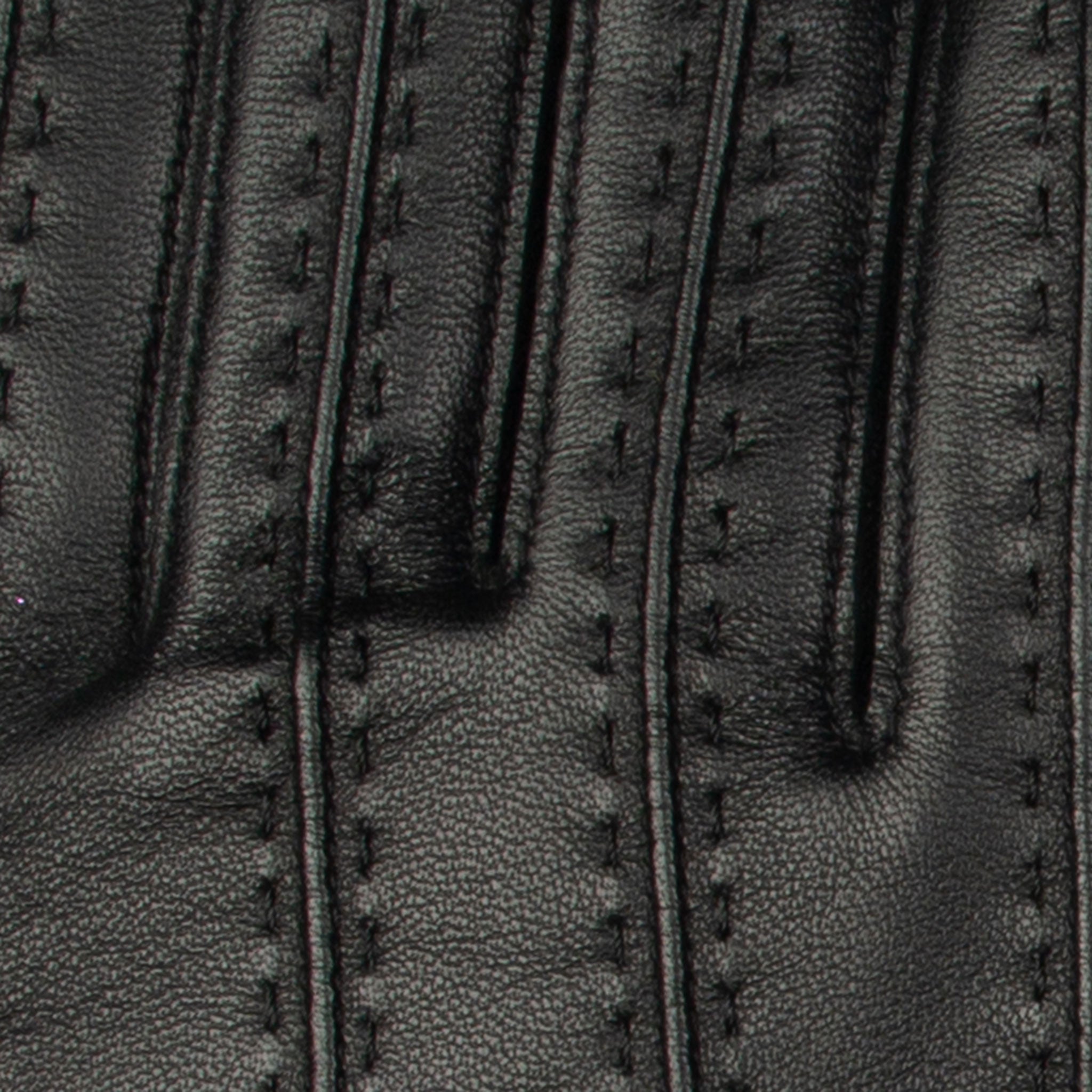 Women's Faux Fur-Lined Leather Gloves with Stitch Detail and Faux