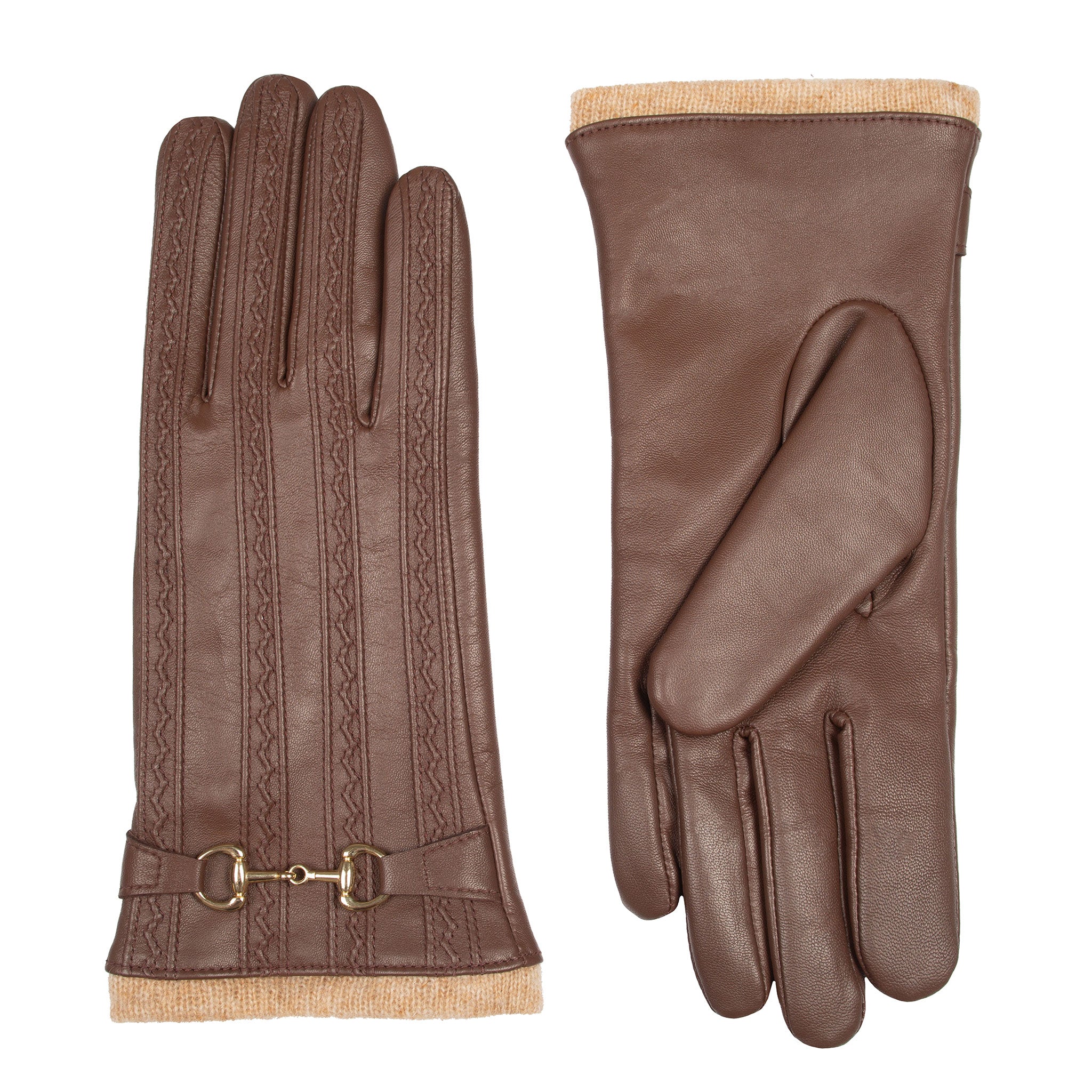 Women's Touchscreen Water-Resistant Wool Blend-Lined Leather