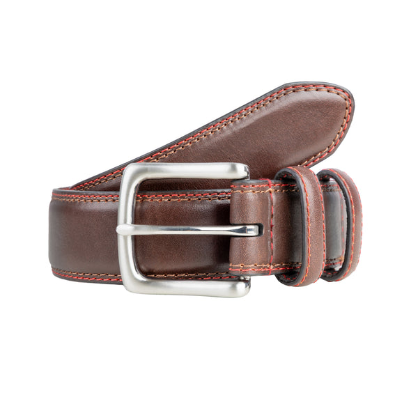 Leather Belt with Contrast Colour Stitching | Dents