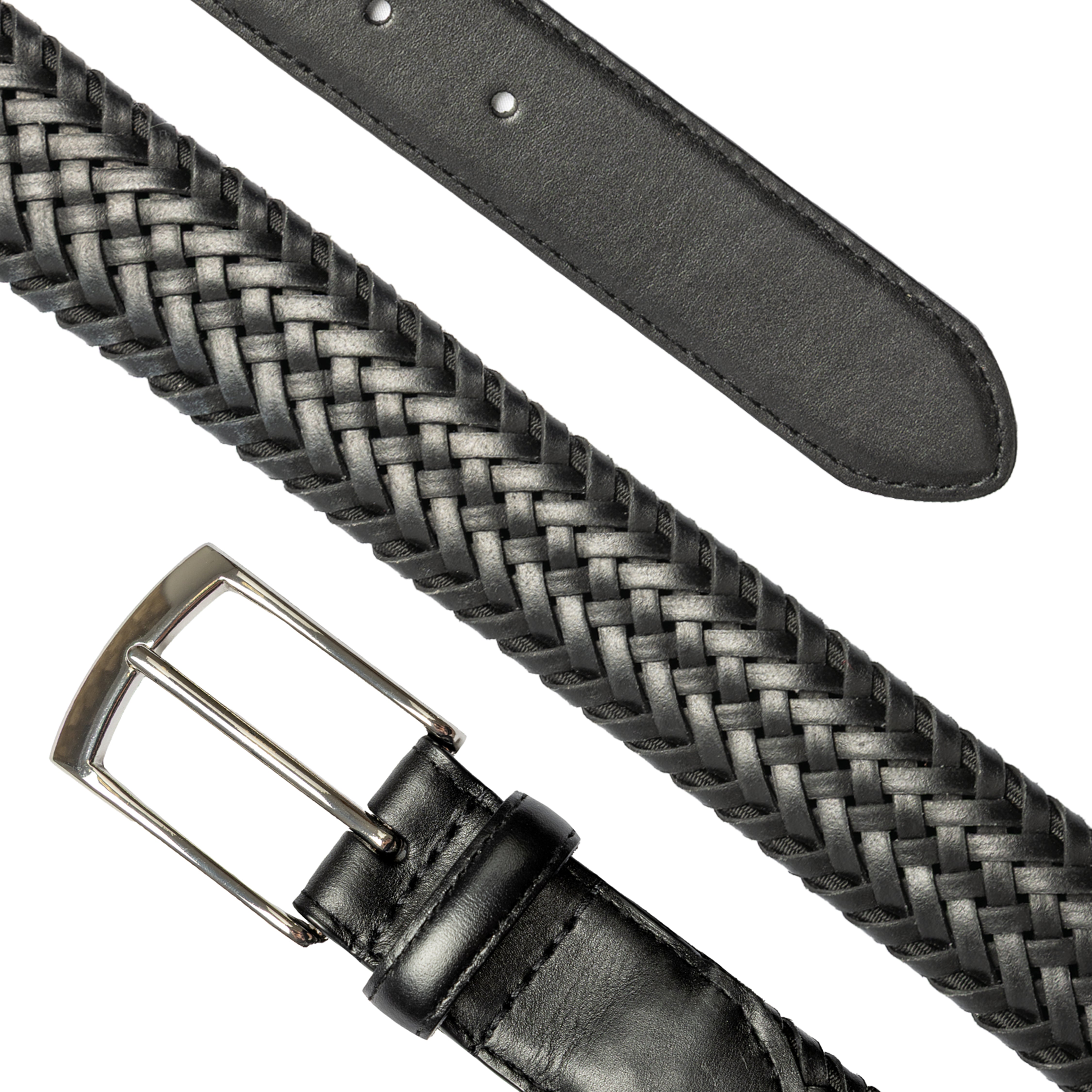 Dents Mens Stretch Plaited Leather Belt Dents Mens Stretch Plaited Leather Belt