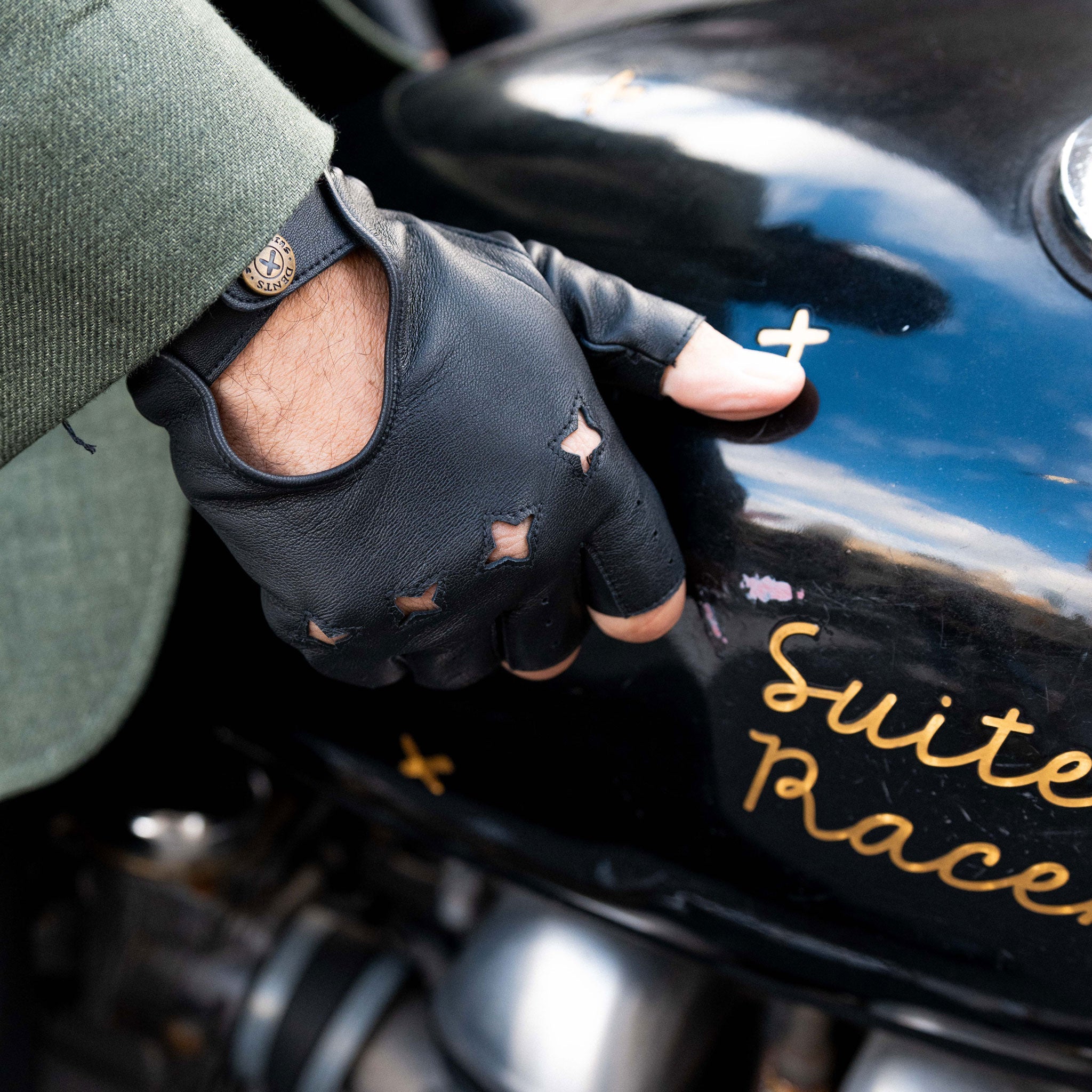 Men's The Suited Racer Fingerless Water-Resistant Leather Driving