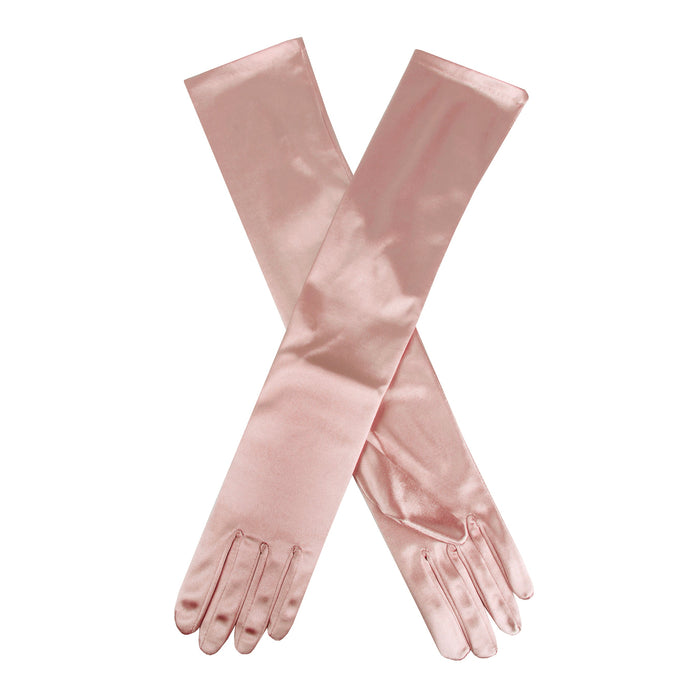 Dents Womens Long Above-Elbow Satin Gloves in Pink Dents Womens Long Above-Elbow Satin Gloves in Pink