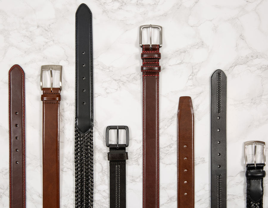 leather belts in various colours and styles
