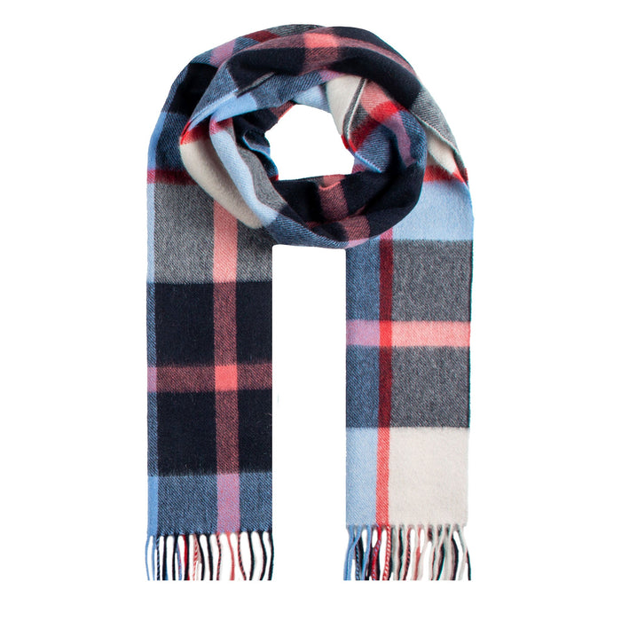 Heritage Plaid Check Cashmere Scarf with Tassels in Frost loop