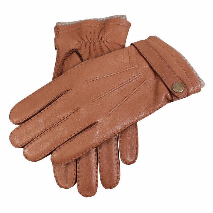 mens tan deerskin cashmere lined leather gloves