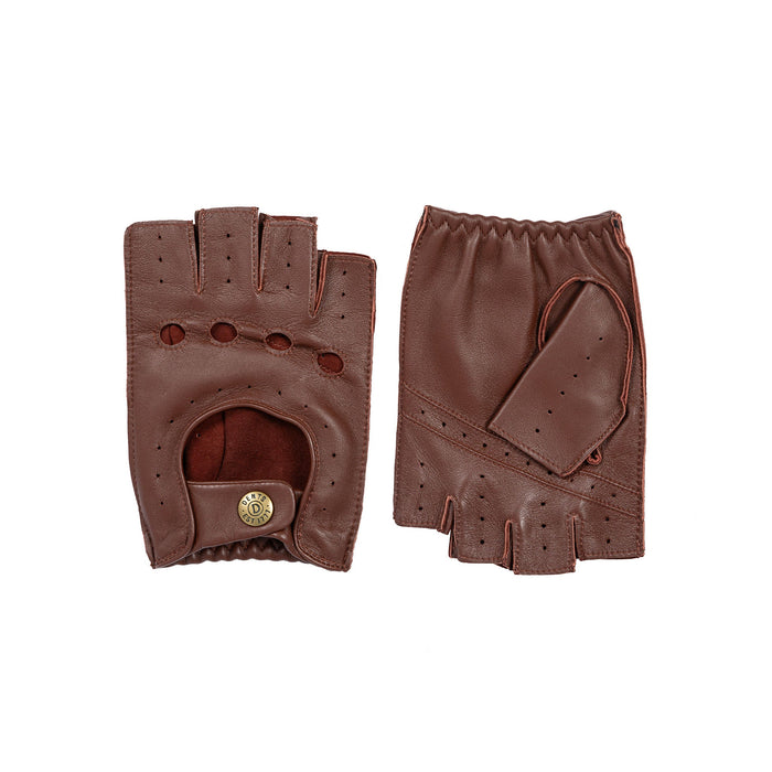 fingerless handschuhe Men's Fingerless Leather Driving Gloves, ENGLISH TAN / XL
