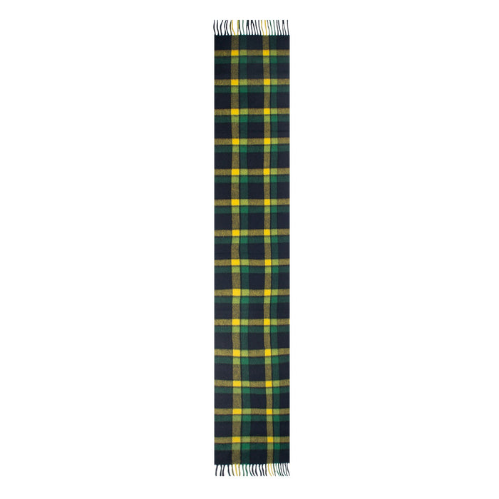 Men's Heritage Bold Check Cashmere Scarf with Tassels in Dandelion length
