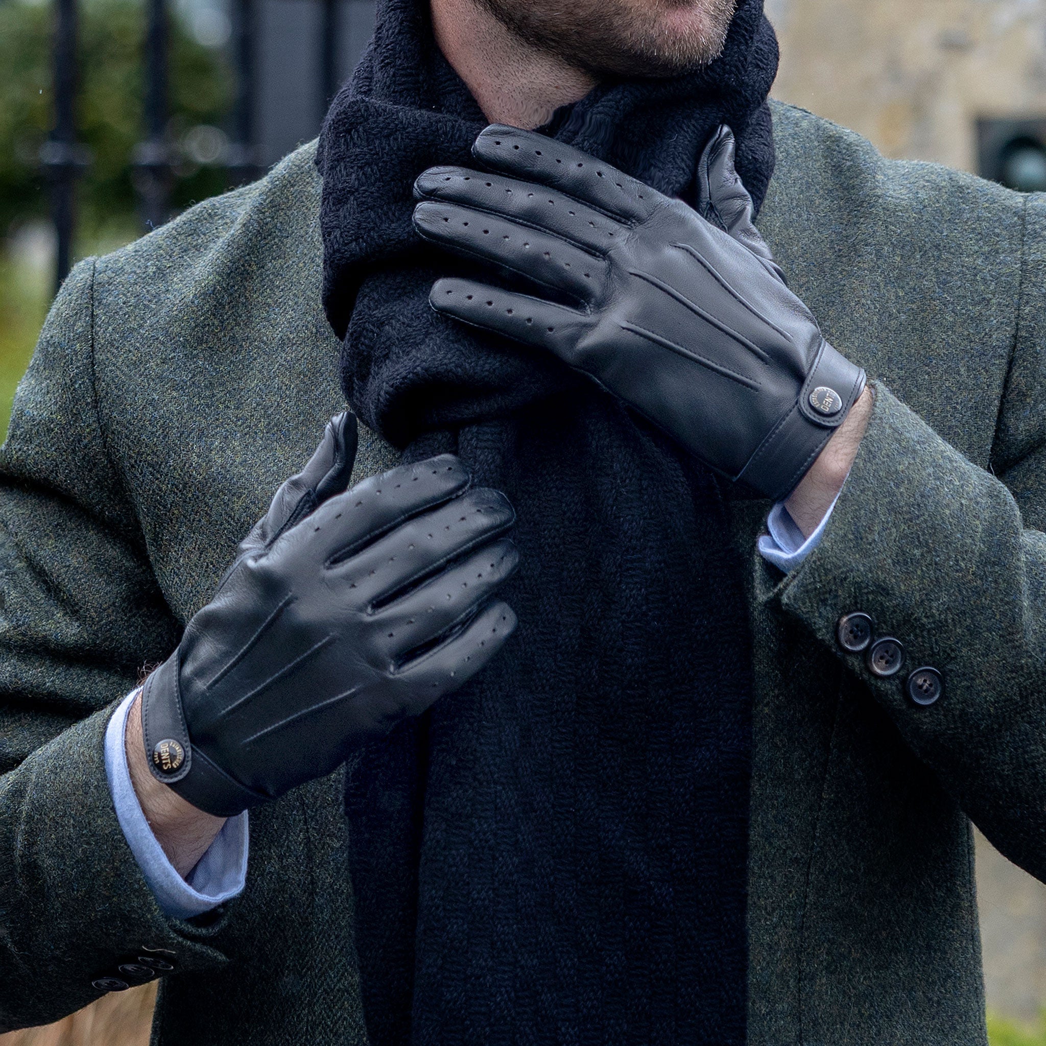 Dents - Fleming Leather Driving Gloves - Mens