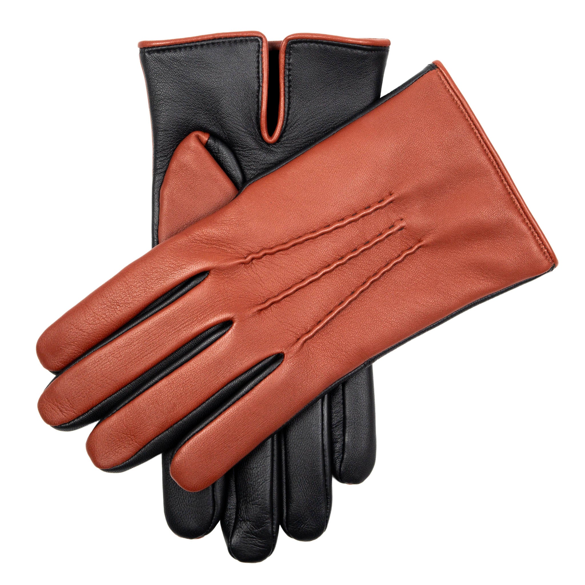 Men's Heritage Touchscreen Three-Point Cashmere-Lined Leather