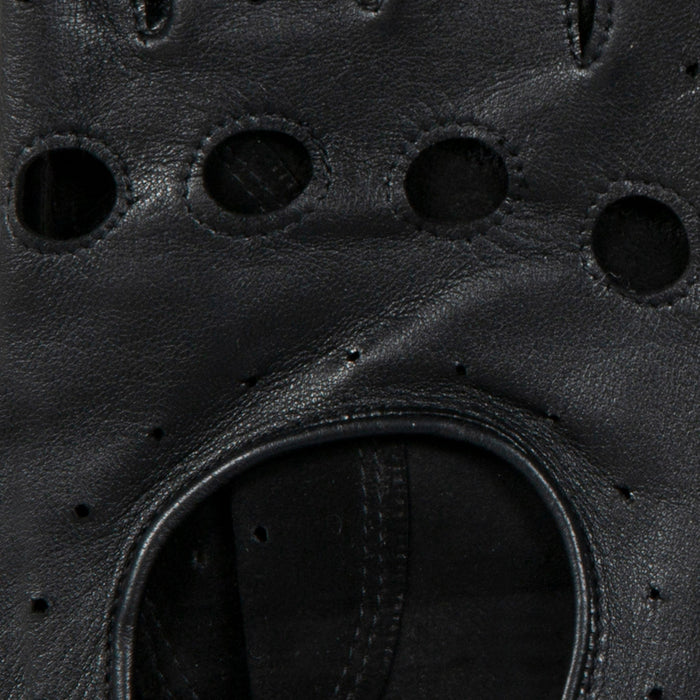 Men's leather driving gloves in Black knuckle