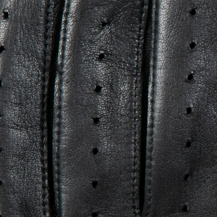 Men's leather driving gloves in Black fingers