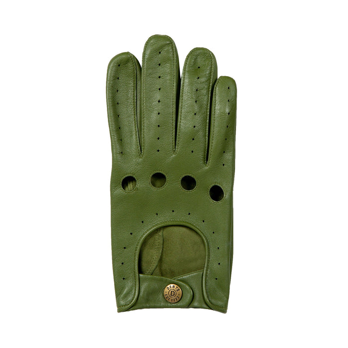 Men's leather driving gloves in lincoln green