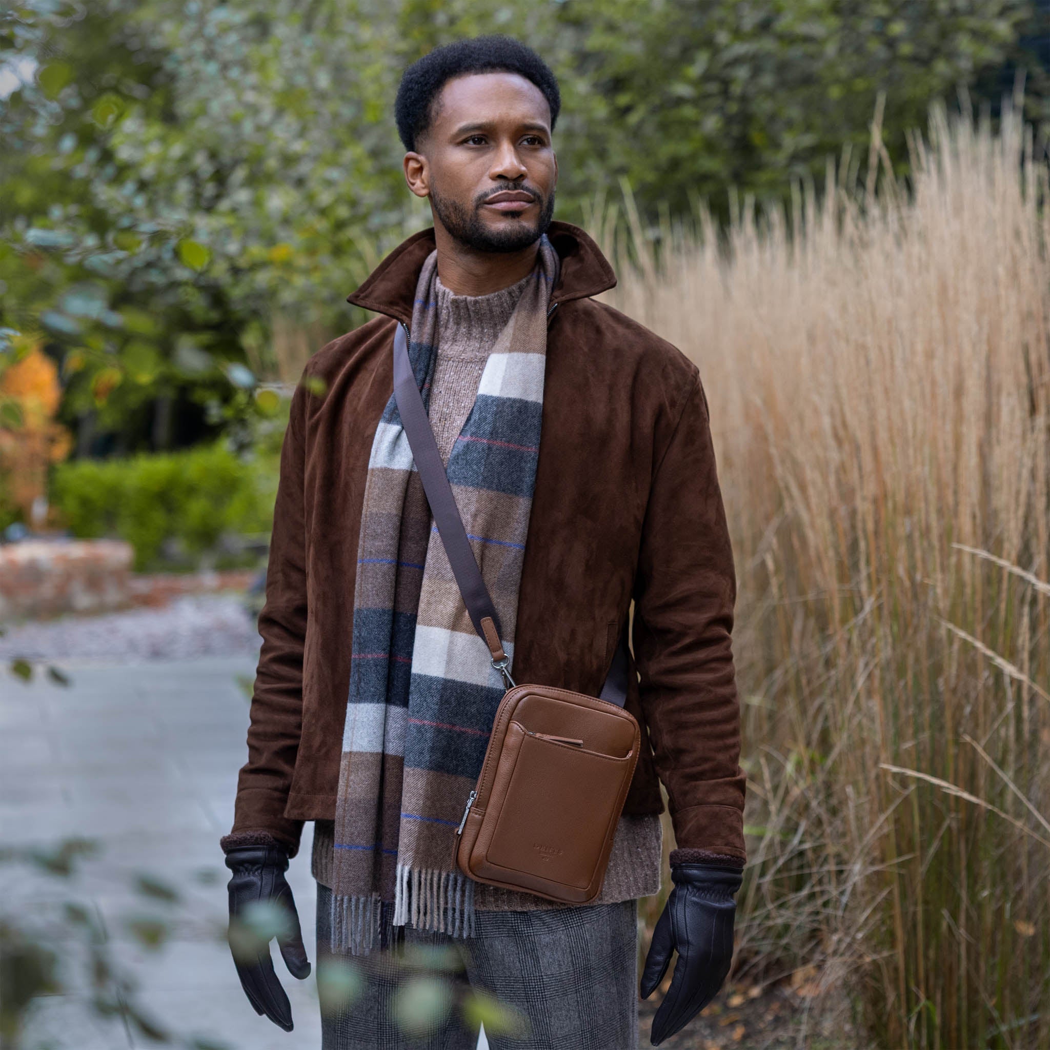 chest bag men wearing sling bag