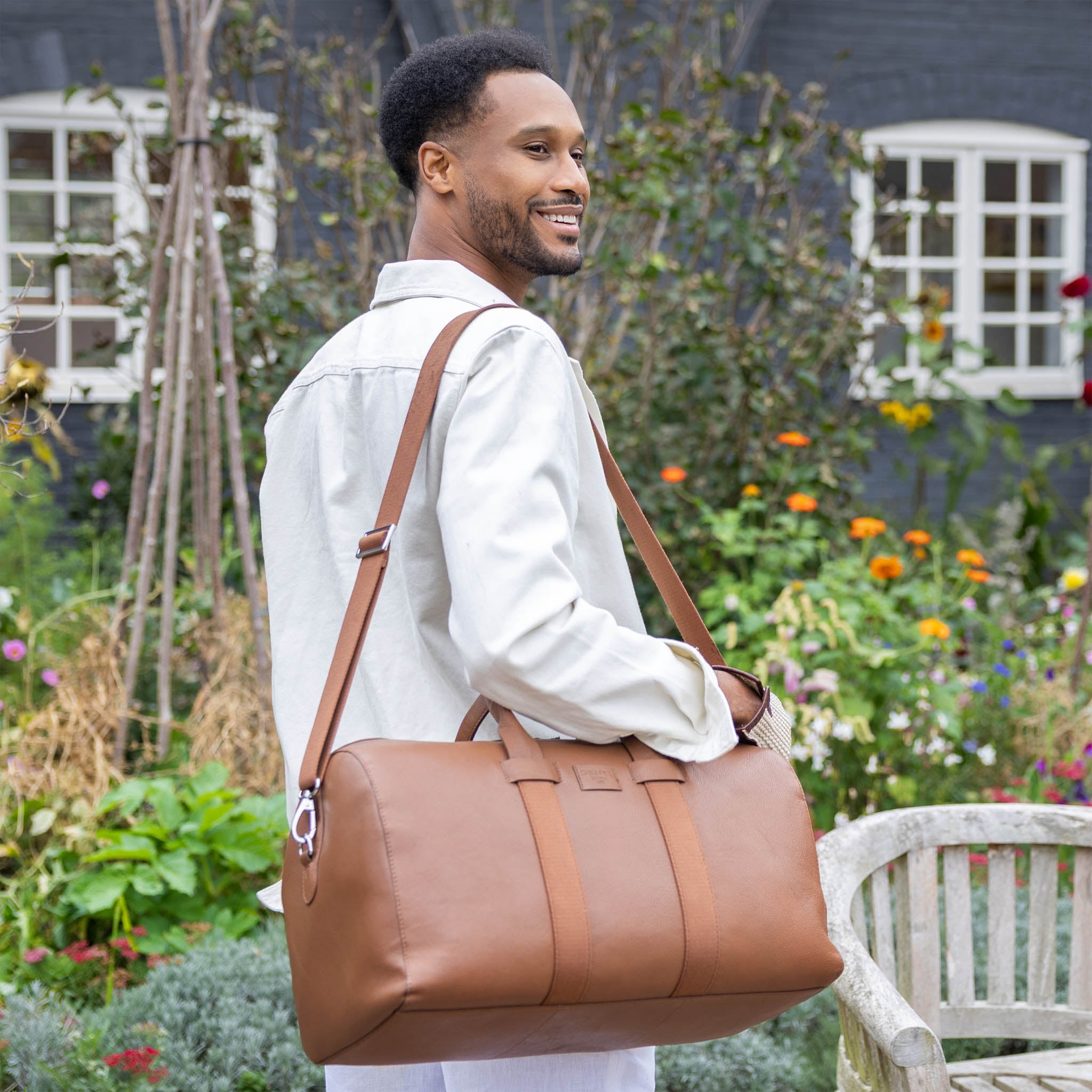 HOLDALL homme imprimé vache bronzée fourrure grand week-end voyage