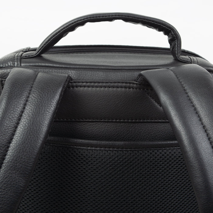 black grain leather backpack Men's Pebble Grain Leather Backpack, Black / One