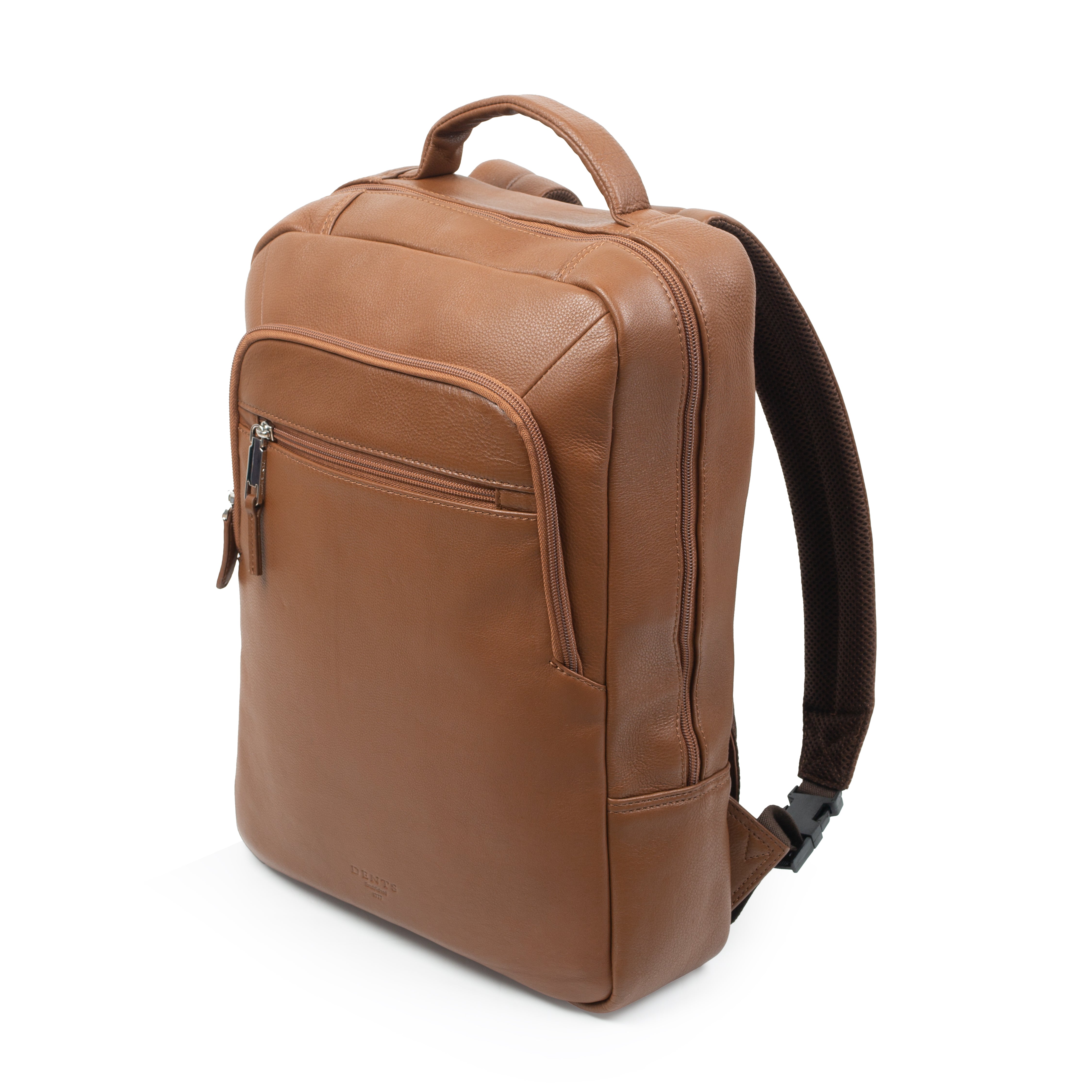 backpack men's laptop Men's Pebble Grain Leather Backpack, Caramel / One