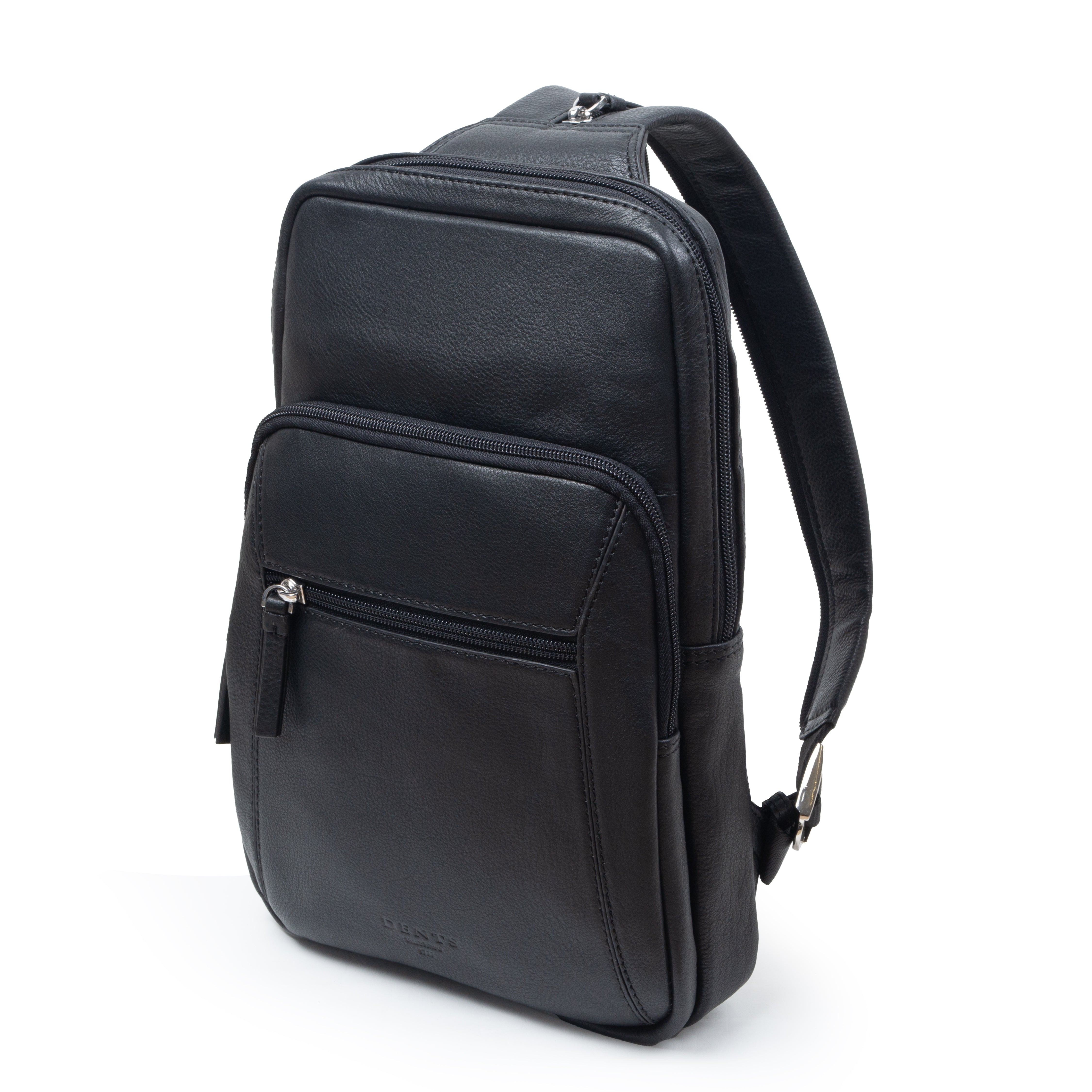 black satchel backpack leather Men's Small Pebble Grain Leather Backpack, Black / One