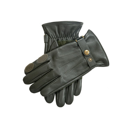 men's olive leather shooting gloves