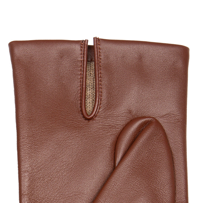 Men's Three-Point Cashmere-Lined Leather Gloves, ENGLISH TAN / 9