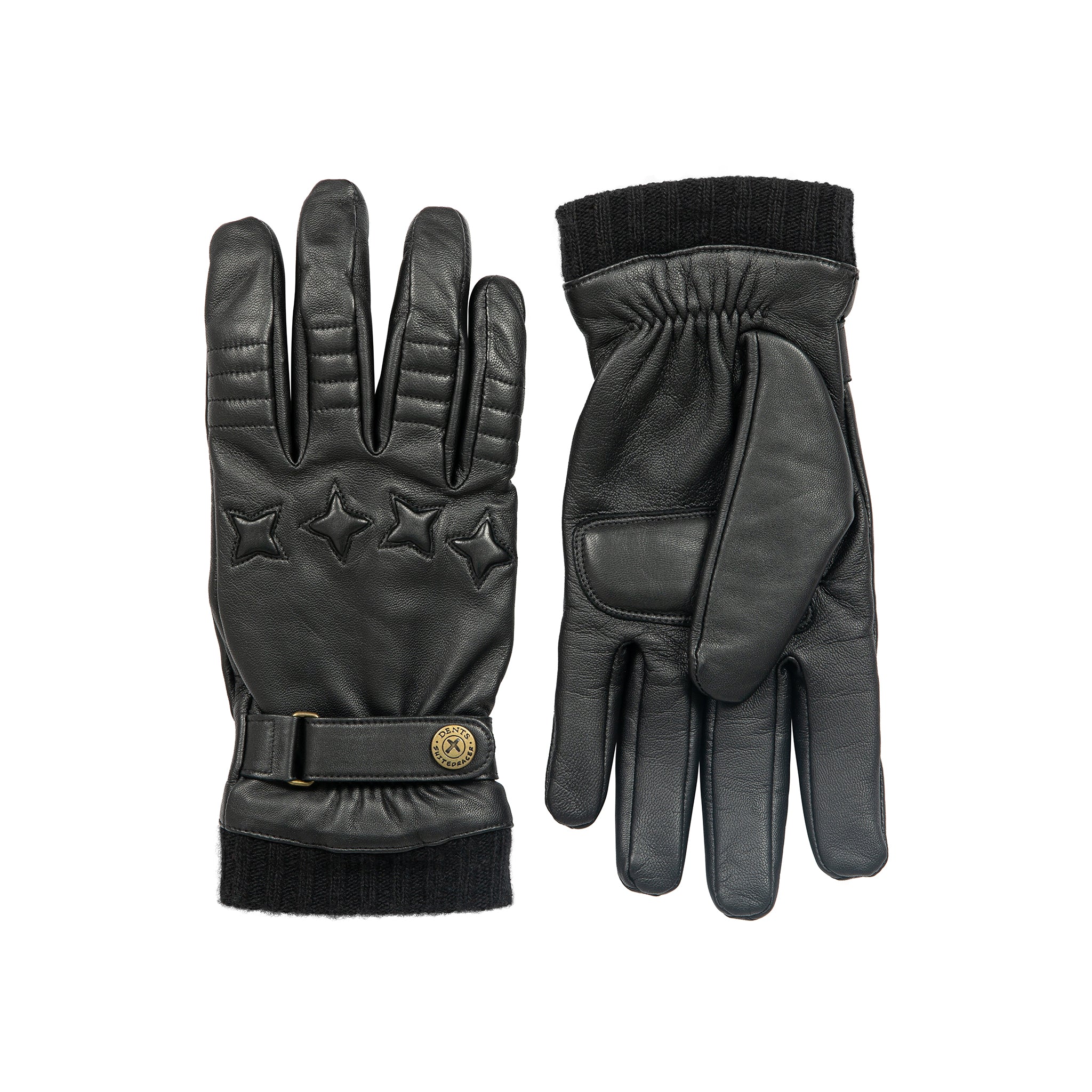 Men's The Suited Racer Touchscreen Cashmere-Lined Leather Driving Gloves, M / Black
