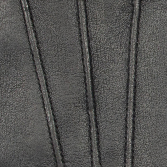 Men's touchscreen cashmere-lined leather gloves in black - close up of the three points