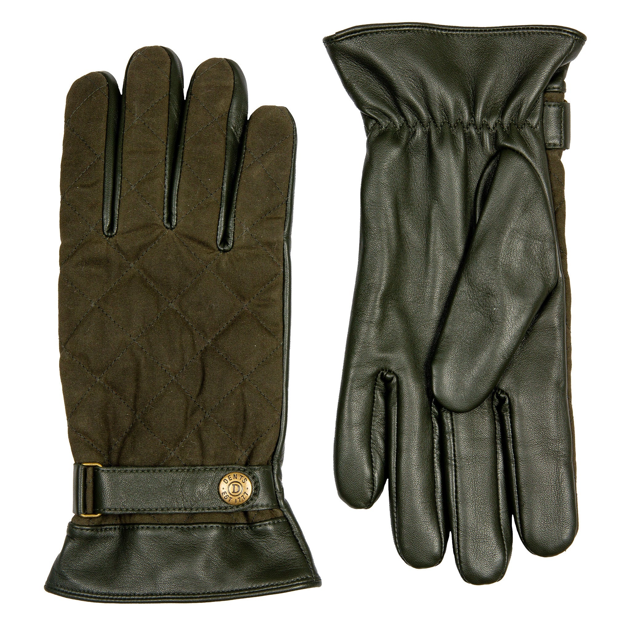 Men's Touchscreen Water-Resistant Fleece-Lined Leather Gloves with