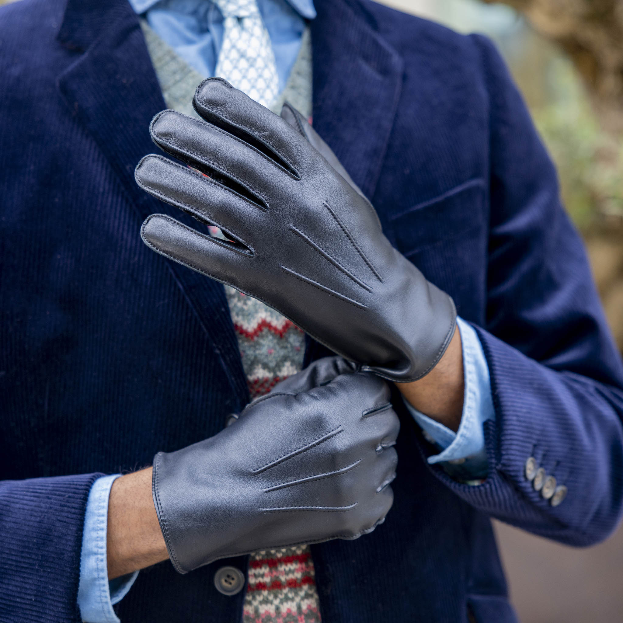 Mendip | Men's Wool Lined Leather Officers Gloves | Dents Mendip | Men's Wool Lined Leather Officers Gloves | Dents