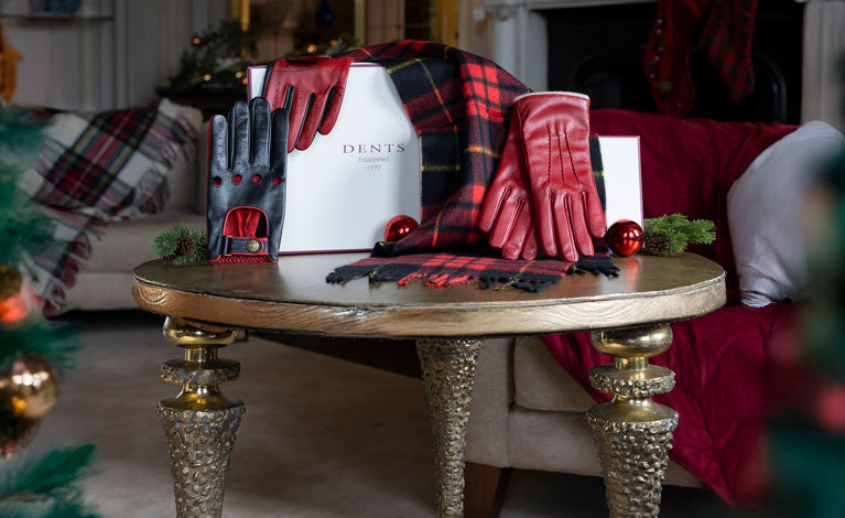 Christmas gifts for him and her including leather gloves and cashmere scarf